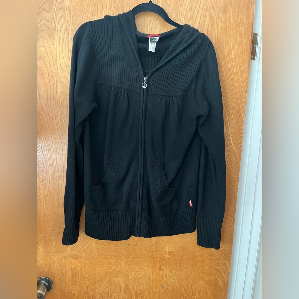 The North Face Black Cardigan full zip Sweater L
